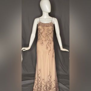 Brown evening dress with sparkle detail
